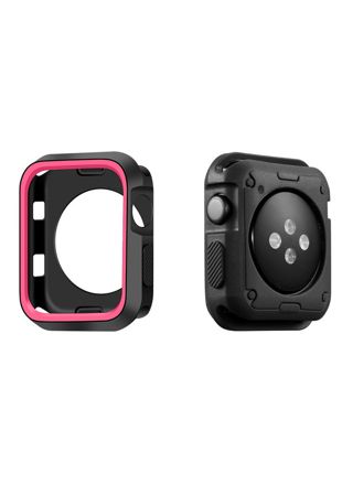 Apple Watch silikoninen suojakuori musta/pinkki - 4 eri kokoa