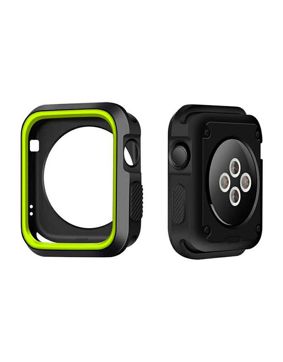 Apple Watch silikoninen suojakuori musta/lime - 4 eri kokoa