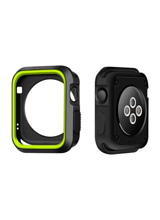 Apple Watch silikoninen suojakuori musta/lime - 4 eri kokoa