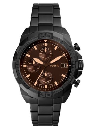 Fossil Bronson Chronograph Black Stainless Steel Watch FS5851
