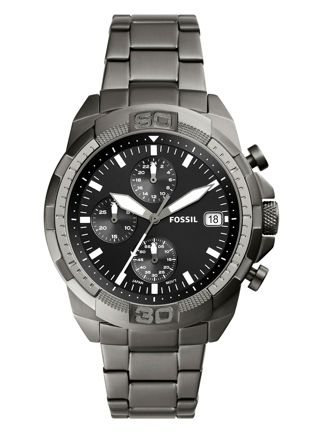 Fossil Bronson Chronograph Smoke Stainless Steel Watch FS5852