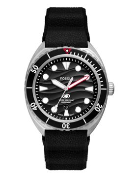 Fossil Breaker Black Silicone FS6062
