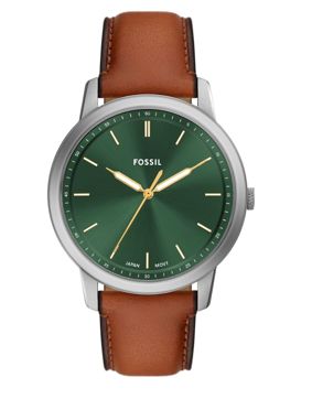 Fossil Minimalist 3 hand Silver Brown leather FS6094