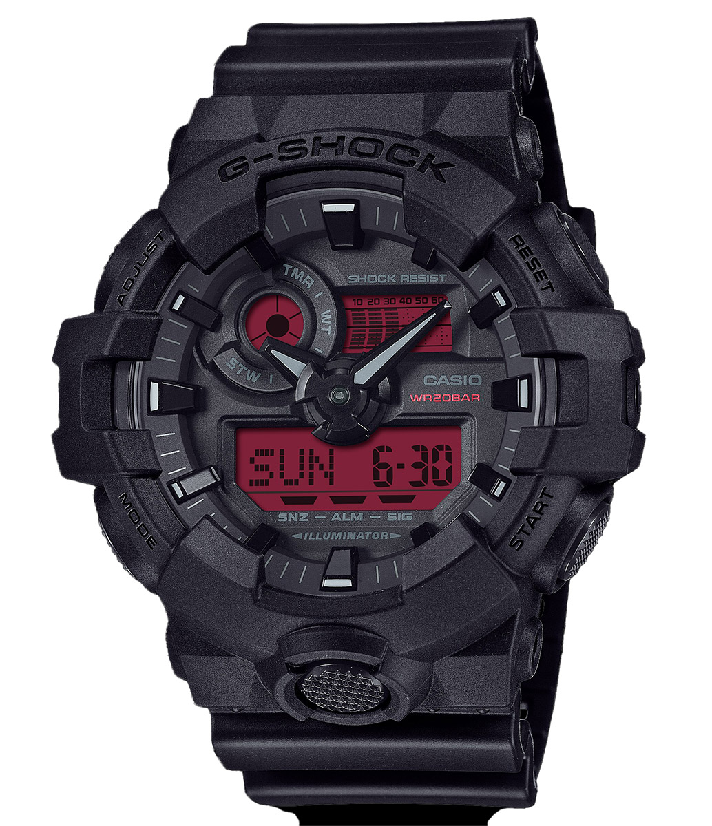 Casio G-Shock Black and Bold Red GA-700BBR-1AER