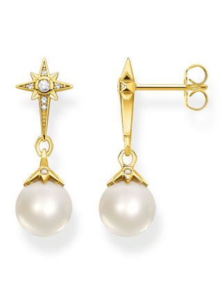 Thomas Sabo pearl star kullanvärinen riippuvat korvakorut H2118-445-14