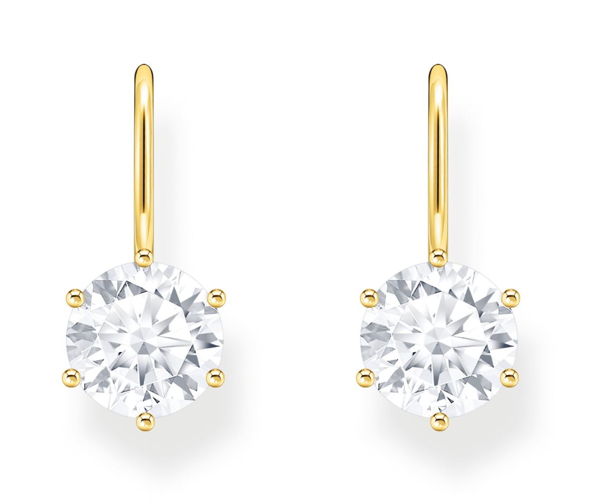 Thomas Sabo large zirconia stone 18-karaatin kullatut korvakorut H2287-414-14