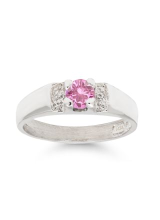 Hopeinen kastesormus h6003pink