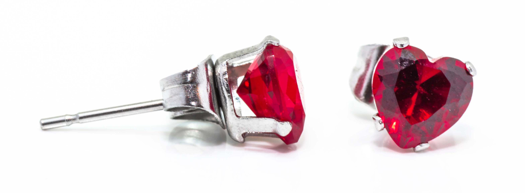 Hopeapuro Hani punainen korvakorut