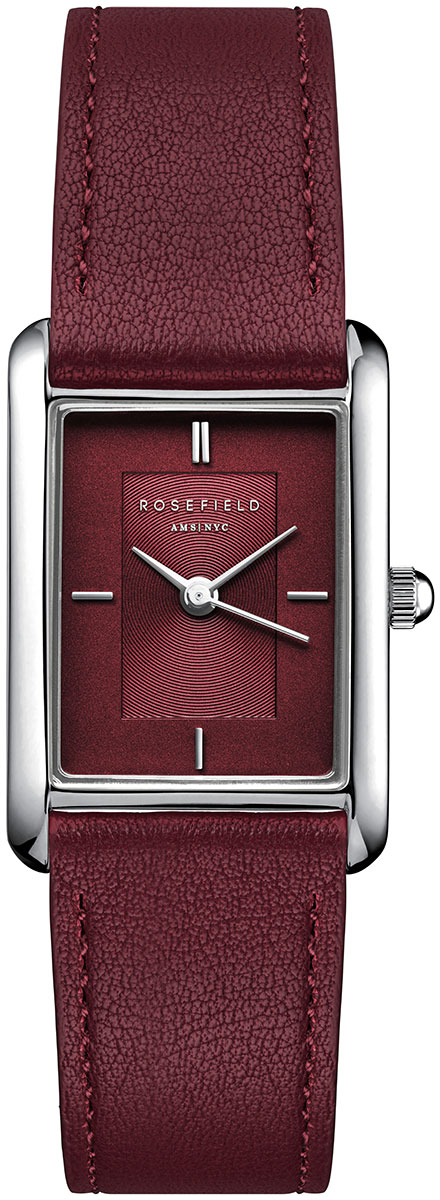 Rosefield Heirloom Modern Burgundy Dial Silver Burgundy Leather HBBLS-H08