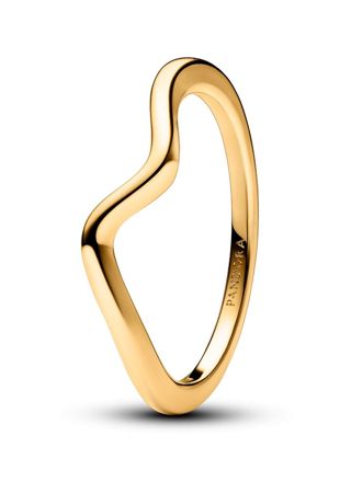 Pandora Timeless Non-stackable Polished Wave Ring 14k gold-plated sormus 163095C00