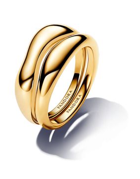 Pandora Essence kullattu sormuspari aaltoileva 163264C00