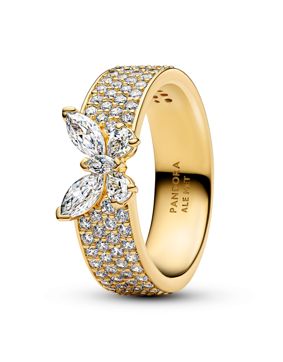 Pandora Timeless kimaltava perhonen kullattu sormus 164270C01