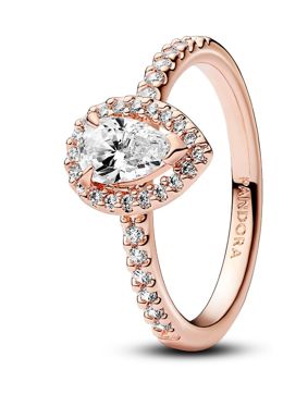 Pandora Timeless pinottava kimaltava pisara-halo 14k punakullattu sormus 182835C01