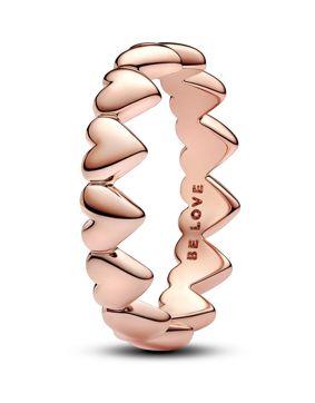 Pandora Moments punakullattu sydänrivisormus 183427C00