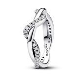 Pandora Timeless stackable Sparkling Intertwined Wave Ring Sterling silver sormus 193098C01