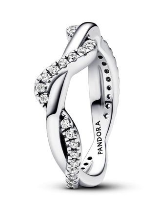 Pandora Timeless stackable Sparkling Intertwined Wave Ring Sterling silver sormus 193098C01