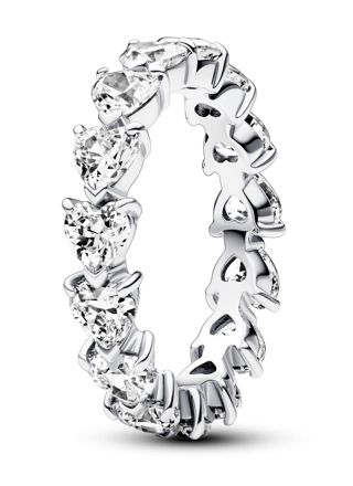Pandora TImeless non-stackable Row of Hearts Eternity Ring Sterling silver sormus 193103C01