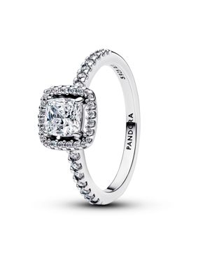 Pandora Timeless kimaltava halo hopeasormus 193555C02