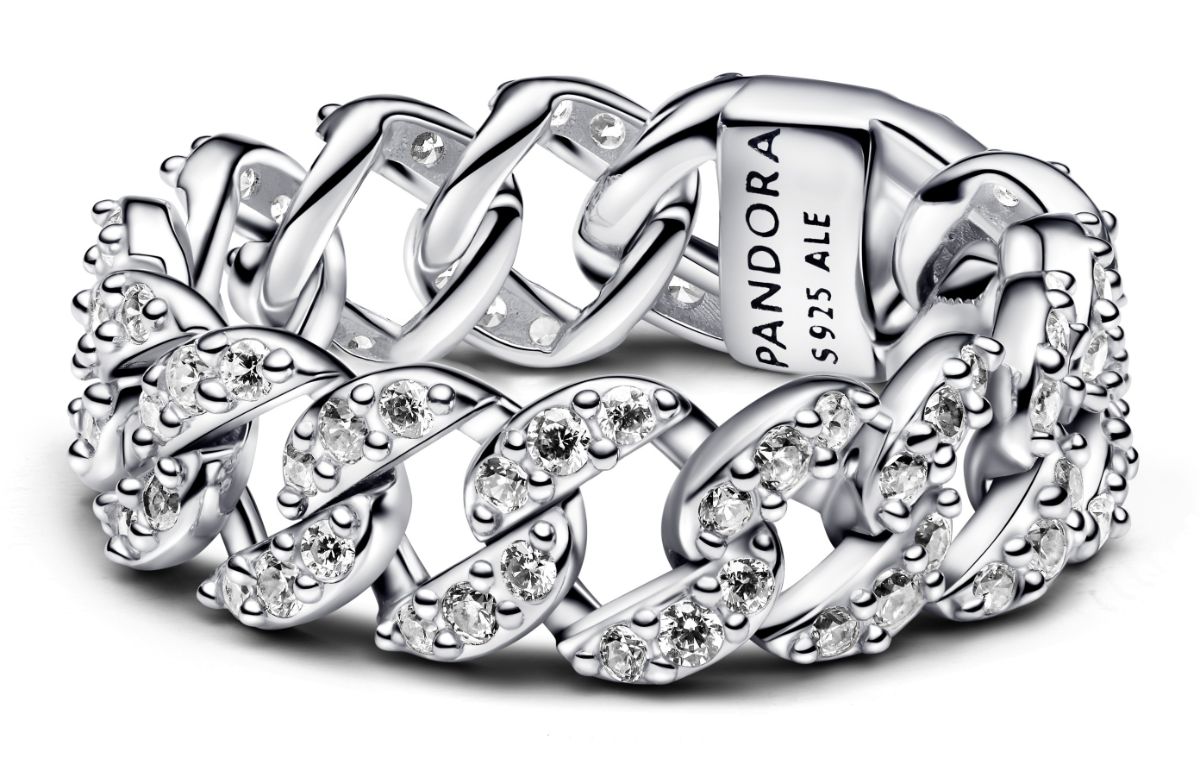 Pandora Timeless Cuban panssari hopeasormus   193557C01