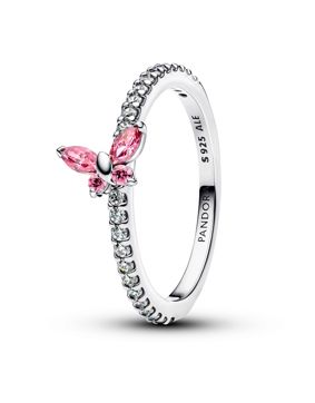 Pandora Timeless kimaltava vaaleanpunainen hopeasormus 194269C02