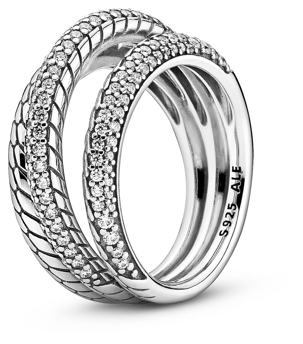 Pandora hopeinen käärmesormus zirkonia 199083C01