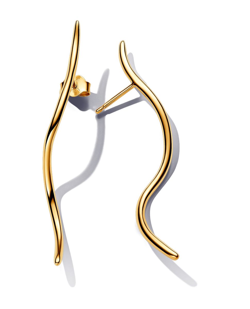 Pandora Essence kullatut aaltoilevat nappikorvakorut 263287C00