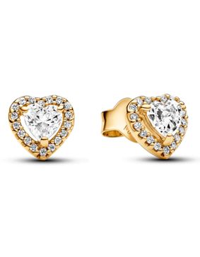 Pandora Sparkling kullatut sydännappikorvakorut 268427C01