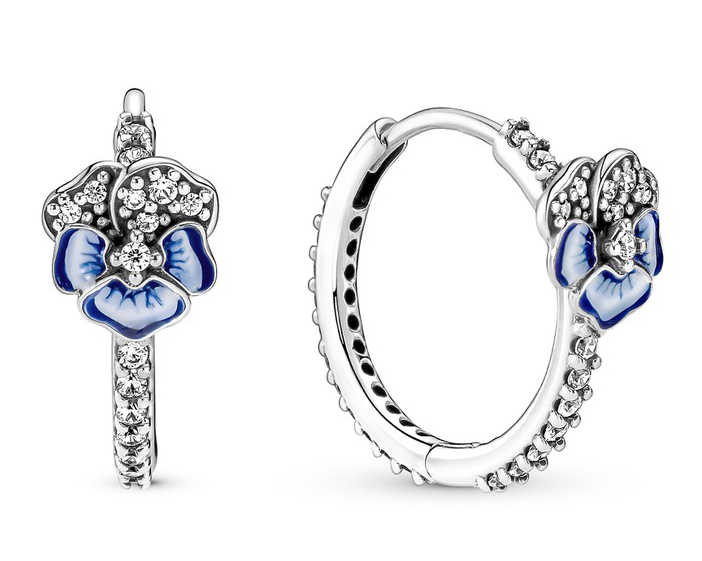 Pandora Blue Pansy Flower korvakorut 290775C01 Keskisen Kello Oy