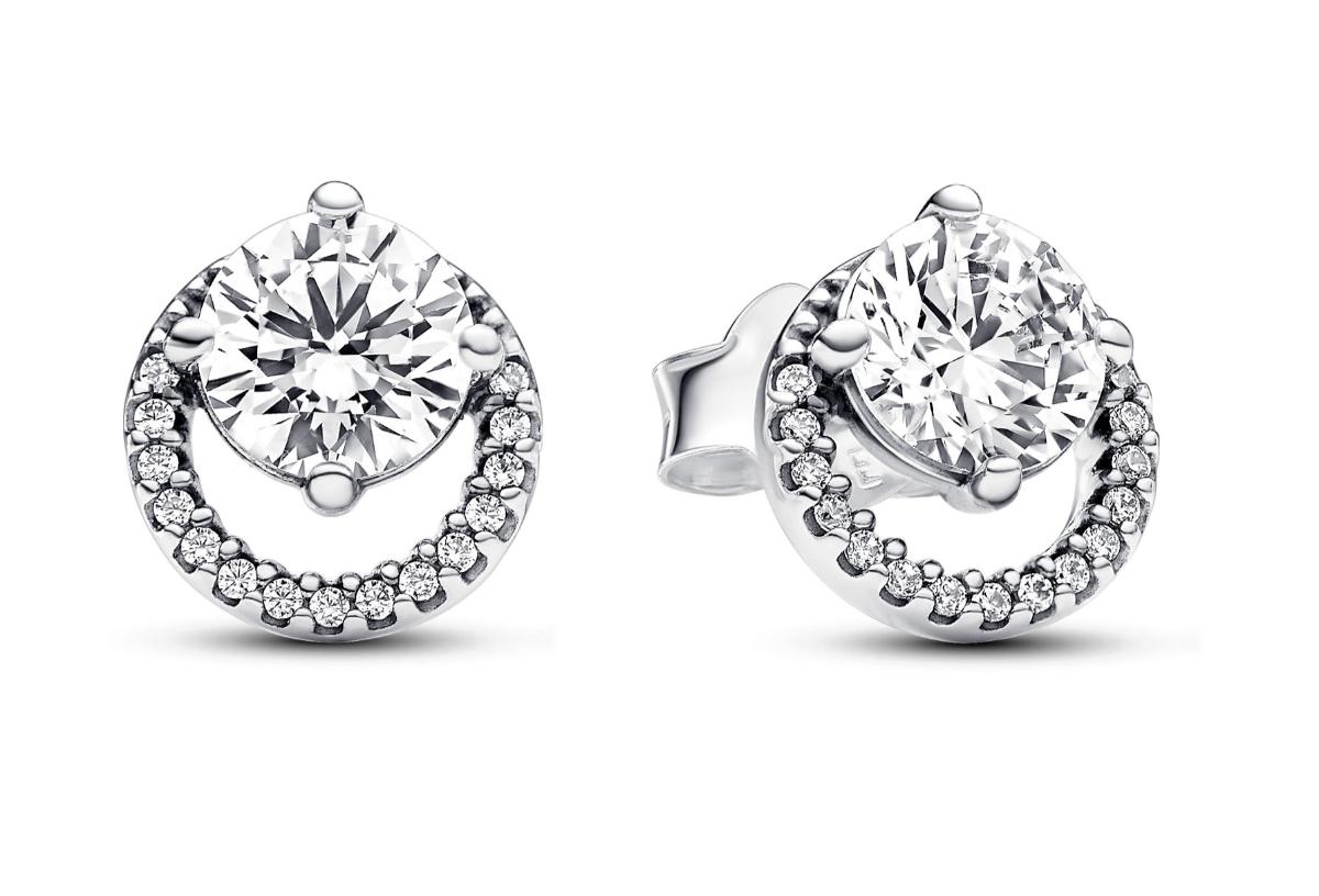 Pandora Timeless hopea nappikorvakorut sädekehä 291248C01