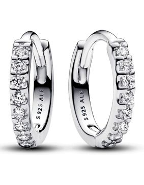 Pandora Timeless hopeiset zirkonia huggie korvarenkaat 293015C01
