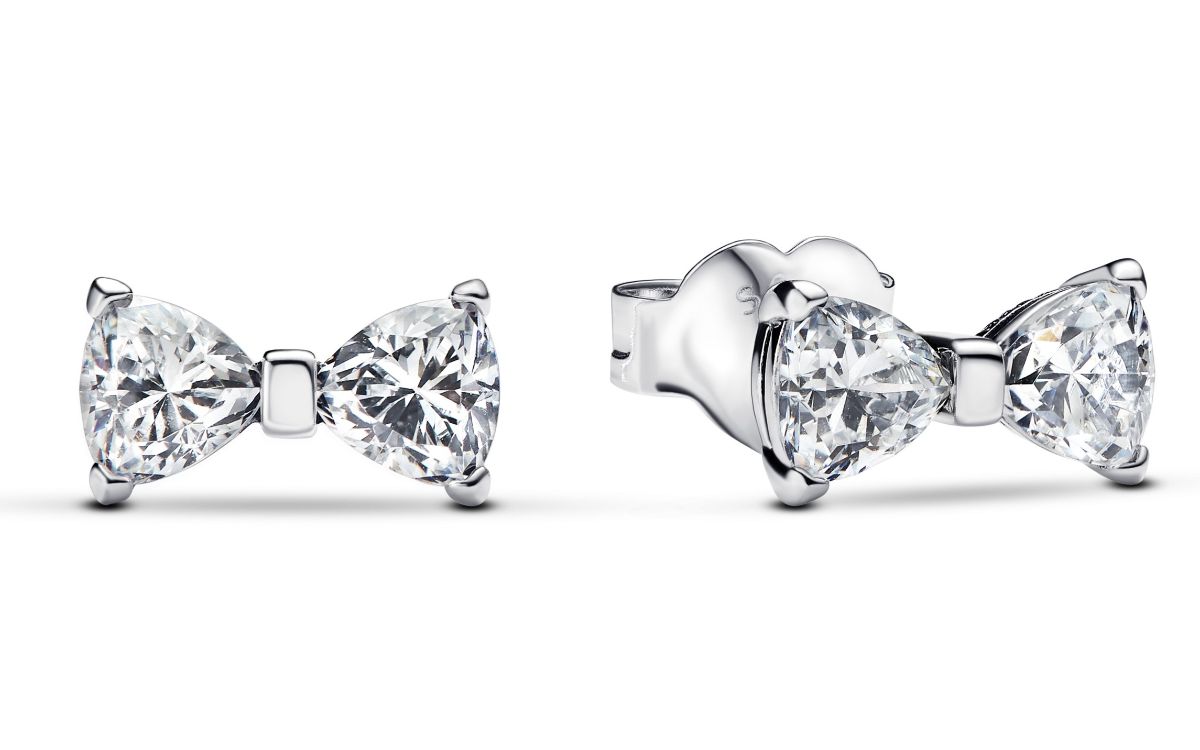 Pandora Timeless hopeakorvakorut kirkas rusetti 293542C01