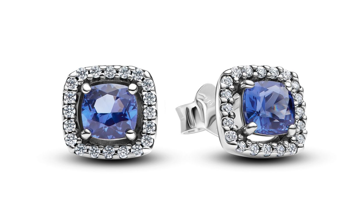 Pandora Timeless Halo-korvakorut sininen 293551C01