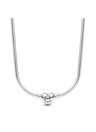 Pandora Moments Heart Clasp Snake Chain Necklace Sterling silver kaulakoru 393091C00-45