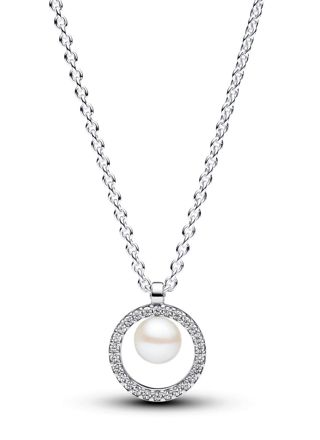 Pandora Timeless Pearl & pave collier Sterling silver kaulakoru 393165C01-45