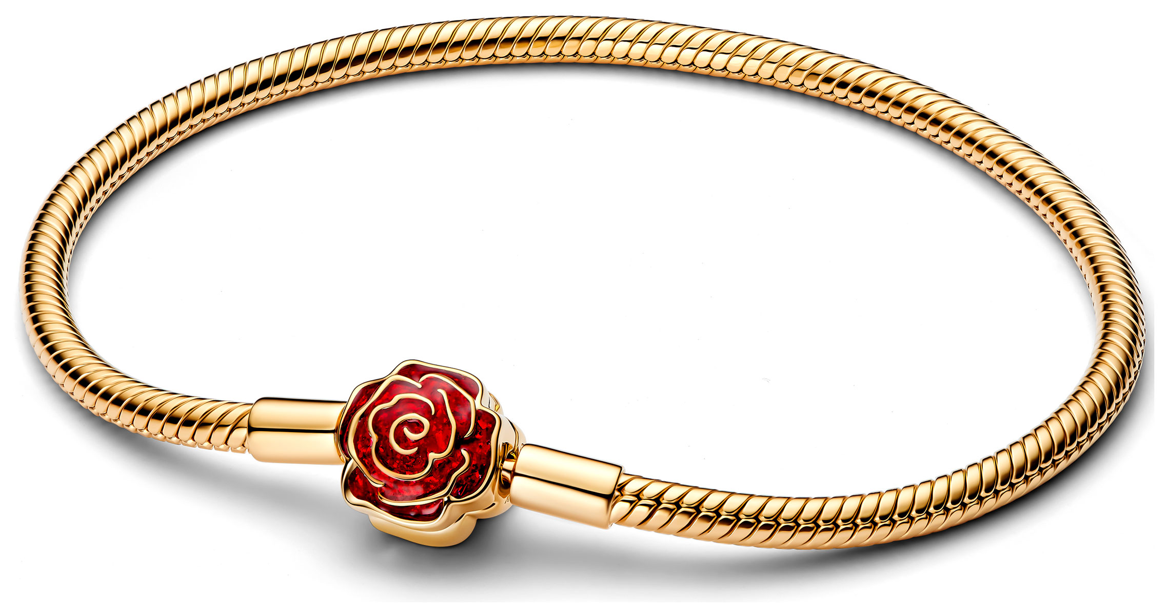 Pandora Disney Kaunotar ja Hirviö Lumottu ruusu rannekoru kullattu 564019C01-17