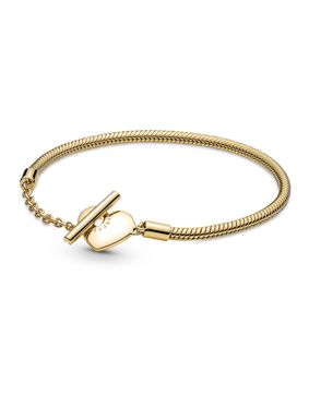 Pandora Moments kullattu sydänrannekoru käärmeketju 569285C00