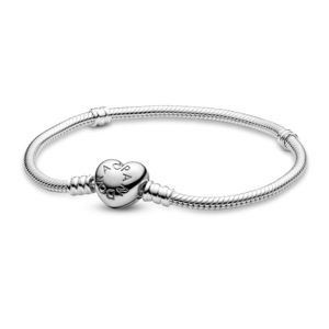 Silver heart charm bracelet
