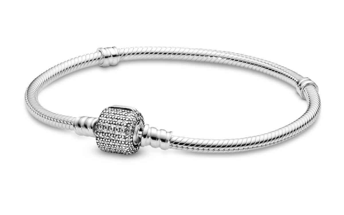 Pandora Moments Sparkling Pave Clasp Snake Chain rannekoru 590723CZ