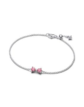 Pandora Timeless hopeinen rusettiketjurannekoru 594234C01