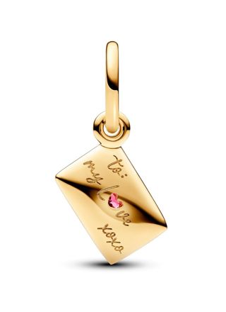 Pandora Moments Love Letter Envelope Dangle Charm 14k Gold-plated hela 762606C01
