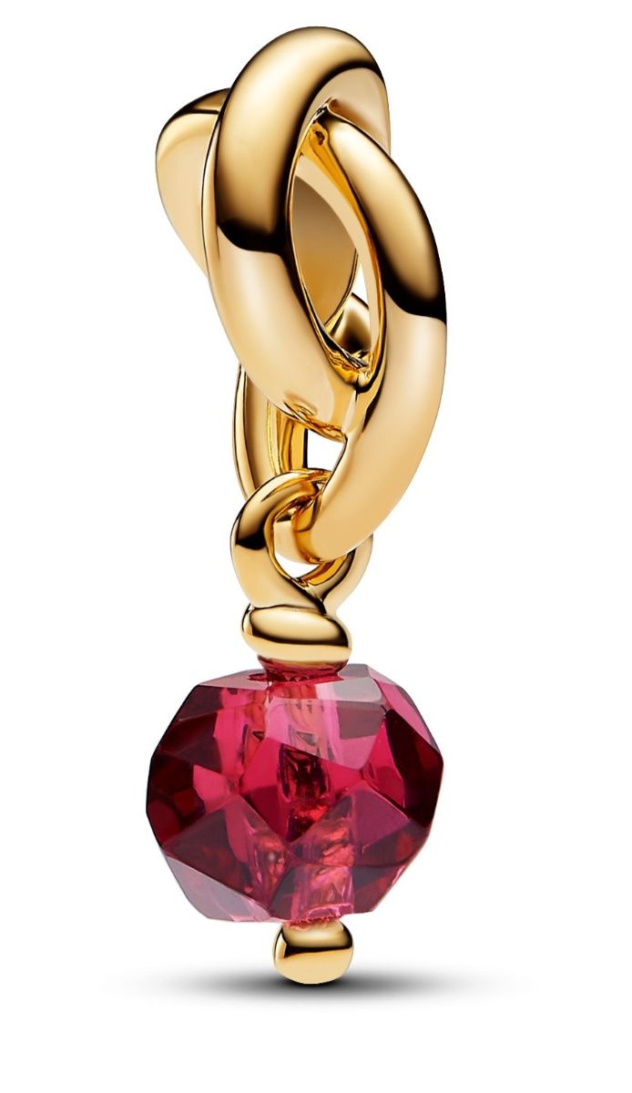 Pandora Moments kullattu hela punainen onnenkivi 763462C07