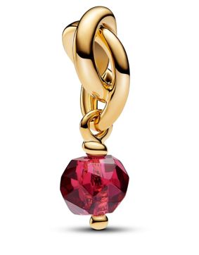 Pandora Moments kullattu hela punainen onnenkivi 763462C07