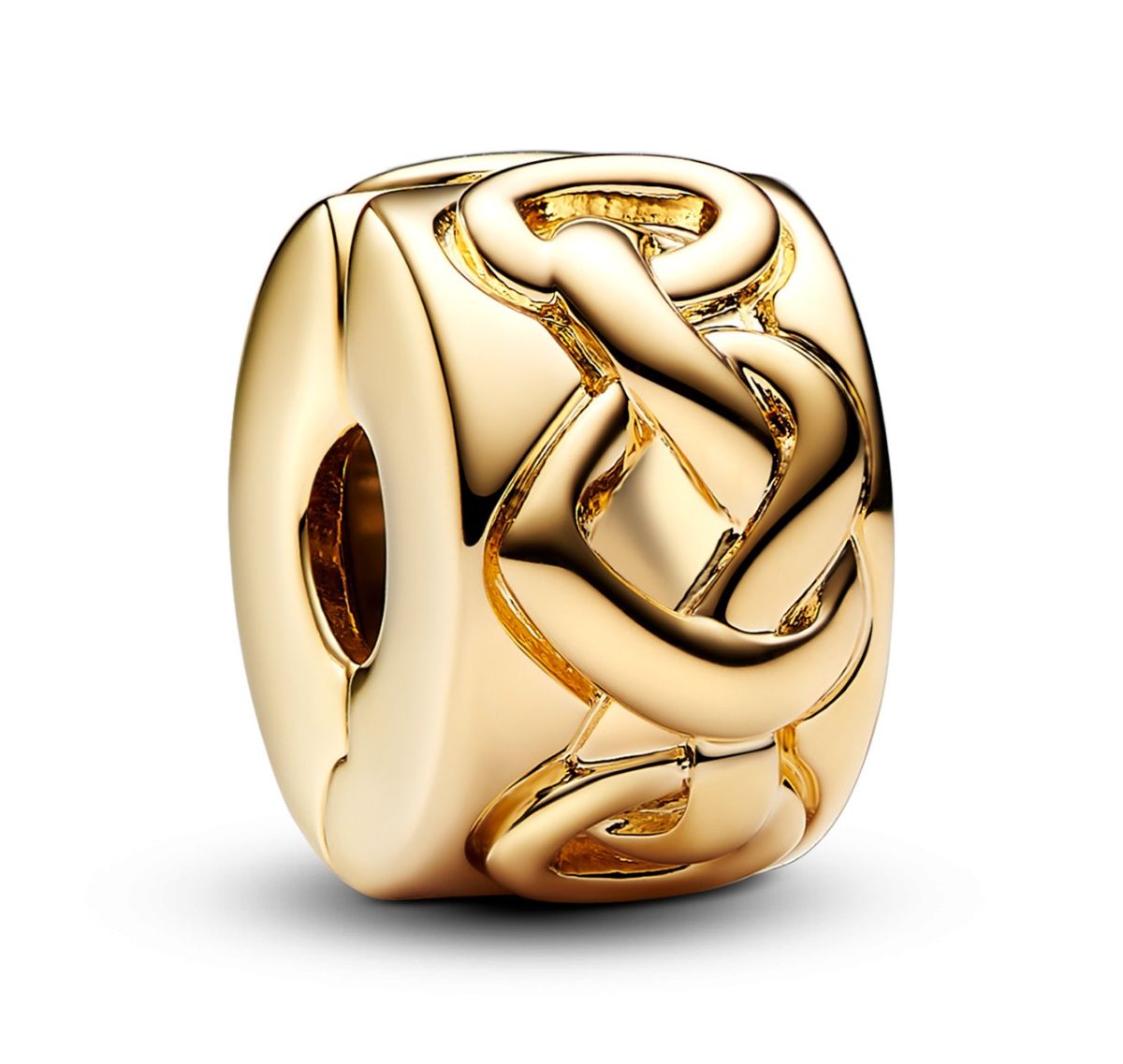 Pandora Moments solmitut sydämet kullattu lukkopala 768035C00