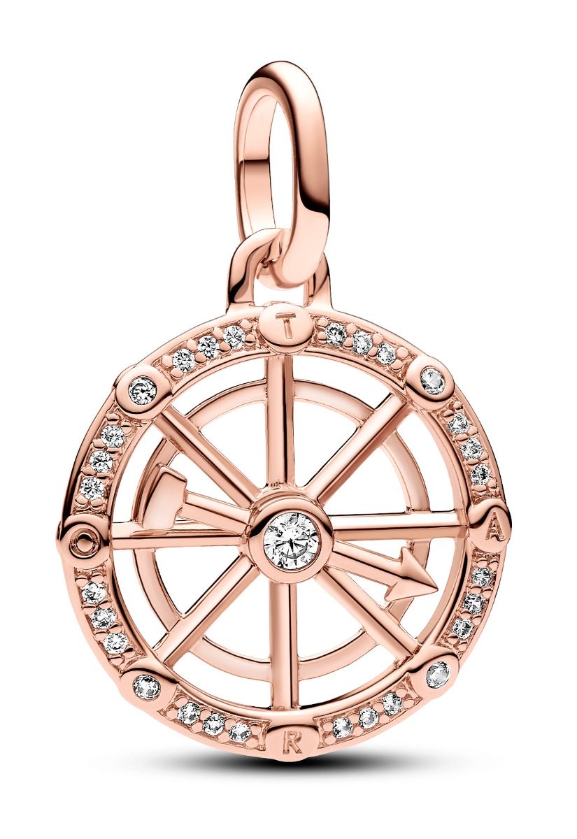 Pandora ME Wheel of Fortune Medallion Charm 14k Rose gold-plated hela ...