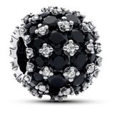 Pandora Moments Sparkling Pavé Round Black Charm Sterling silver hela 792630C04