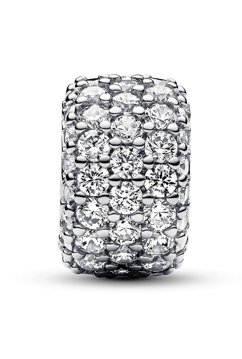 Pandora Moments Sparkling Pave Triple-row Sterling silver hela ...