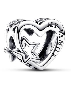 Pandora Moments sydän ja tähti hopeinen perhehela 792829C00