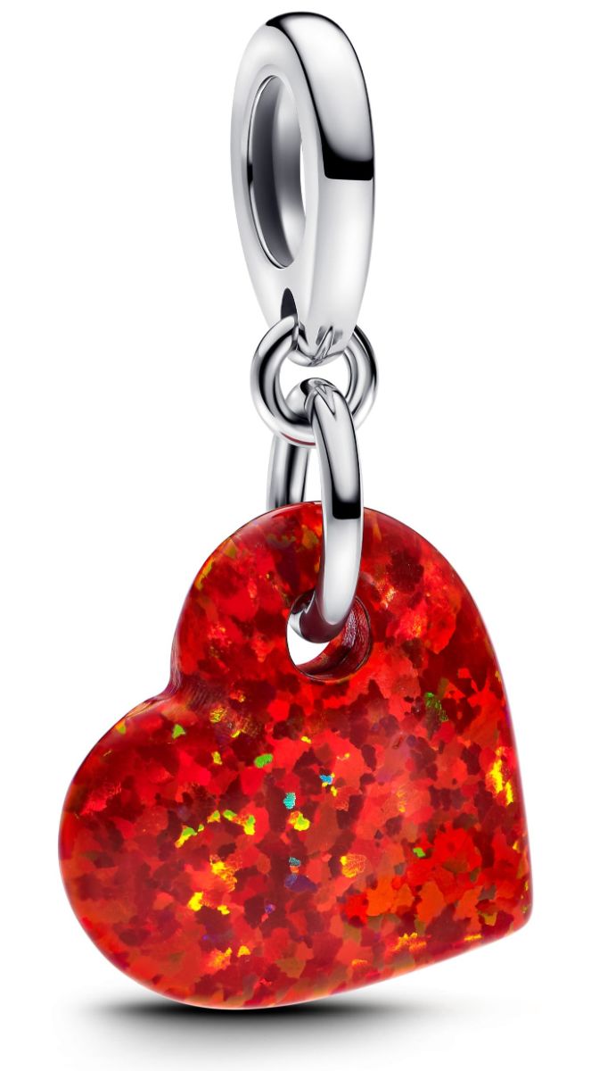 Pandora Moments punainen opaali sydänhela 793348C01