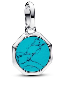 Pandora ME kaiverettava hopeahela turkoosi pyöreä 793388C01