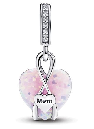 Pandora Moments Mum hopeinen sydänhela zirkonia 793202C01